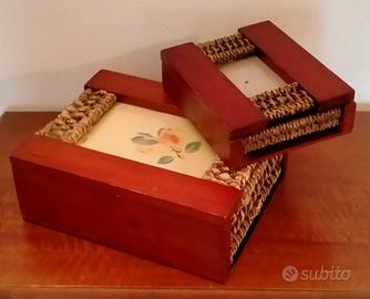 Scatole portaoggetti vintage in legno 