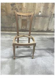 Sedia grezza con intarsio