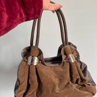 Borsa stile vintage marrone/ suede - coccodrillo