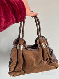 Borsa stile vintage marrone/ suede - coccodrillo