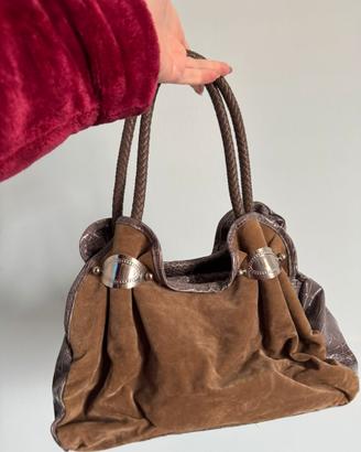 Borsa stile vintage marrone/ suede - coccodrillo