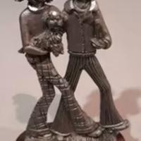 Statuetta in ferro battuto cesellato a mano h13x6