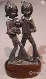 Statuetta in ferro battuto cesellato a mano h13x6