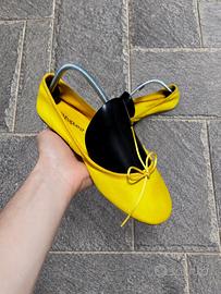 Annabaiguera Yellow Leather Ballet Flats Shoes 41