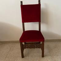 Sedia notarile in velluto rosso