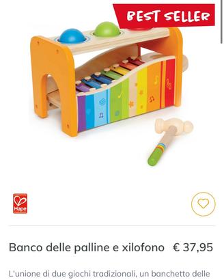 Gioco sonoro legno hape xilofono palline