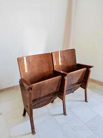 Coppia sedie da cinema vintage originali