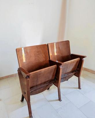 Coppia sedie da cinema vintage originali