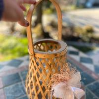 Lanterne in bamboo per esterni con candela