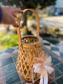 Lanterne in bamboo per esterni con candela