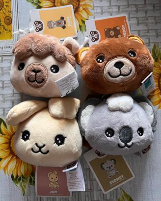 Thun 4 portachiavi peluche teddy friends