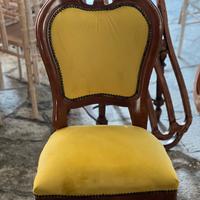 SEDIA IN LEGNO E VELLUTO