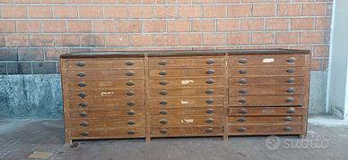 bancone cassettiera  legno  vintage