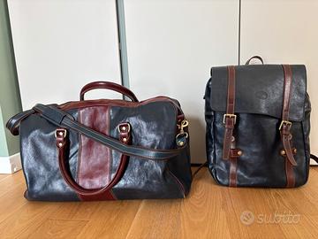 Borsone da viaggio e zaino in pelle fiorentina