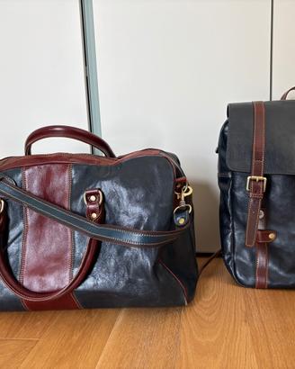 Borsone da viaggio e zaino in pelle fiorentina