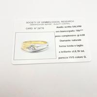 Anello oro 18KT diamante ct 0.19 VVS G. SALVINI
