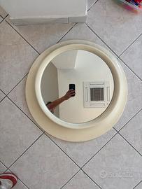 Specchio vintage tondo space age anni 70 resina