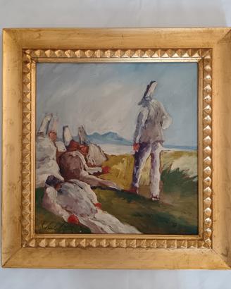 Riccardo Capone dipinto olio su legno 