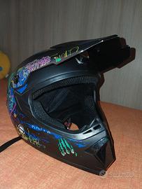 Casco motocross con 2 visiere aggiuntive
