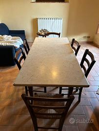 Tavolo allungabile effetto marmo