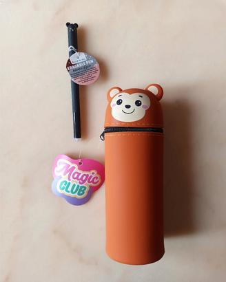 Astuccio in silicone+penna cancellabile kawaii
