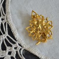 Spilla Dorata Oro Foglia Perle vintage gold pearl