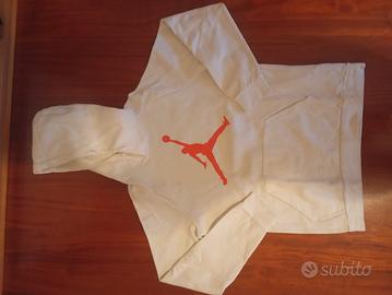 Felpa Jordan Bianca con Logo Jumpman Rosso - M