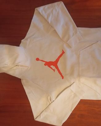 Felpa Jordan Bianca con Logo Jumpman Rosso - M