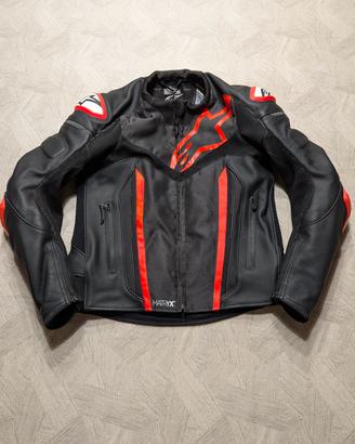 Alpinestars giacca moto in pelle fusion matryx 52