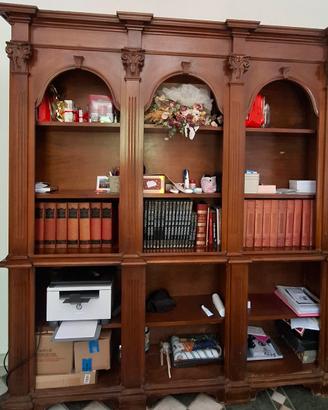 Libreria a giorno in stile classico in vero legno 