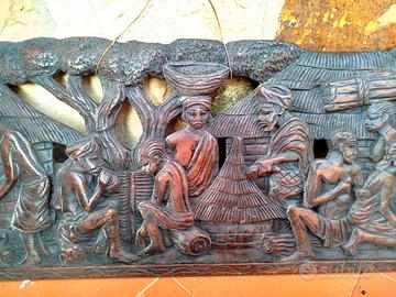 Quadro etnico africano in legno