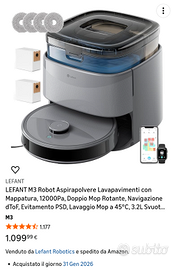 LEFANT M3 Robot Aspirapolvere Lavapavimenti
