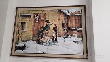 Quadro dipinto a mano su ceramica