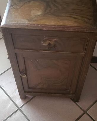 Comodino cassettina vintage in legno
