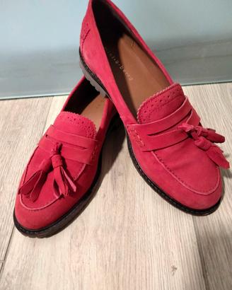 MOCASSINO PELLE SCAMOSCIATA ROSSA MINT&BERRY NR 37