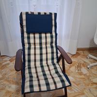 poltrona sdraio in legno reclinabile pieghevole co