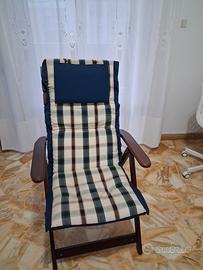 poltrona sdraio in legno reclinabile pieghevole co