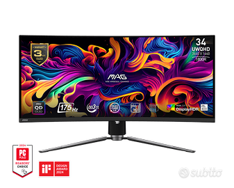 MSI MAG 341CQP QD-OLED - Monitor Gaming Curvo