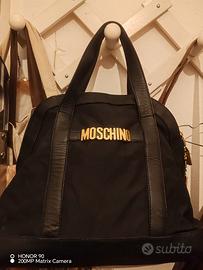 Borsa vintage Moschino nera pelle e nylon 25x35