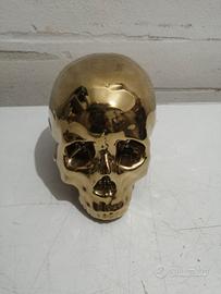 Teschio salvadanaio color oro