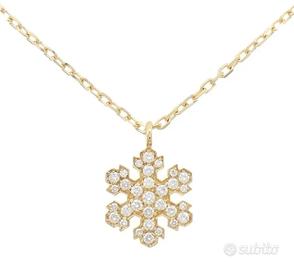 Collana Bulgari Fiocco Neve Oro Giallo e Diamanti