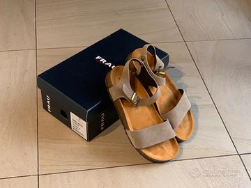 Sandali FRAU 36 fascia sottile nabuk color sabbia