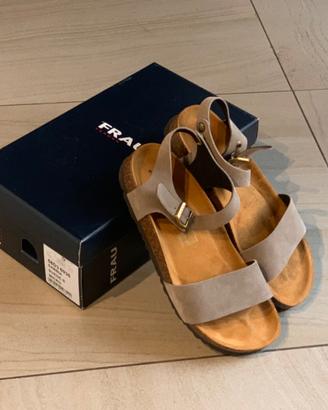 Sandali FRAU 36 fascia sottile nabuk color sabbia