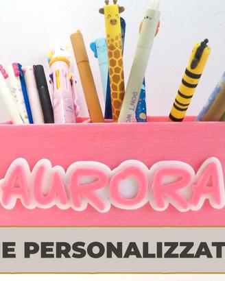 Porta penne con testo o nome personalizzato legami
