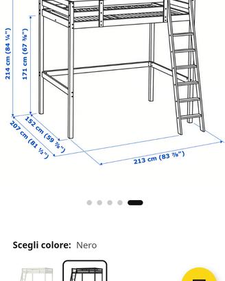 Letto a soppalco Ikea Stora + materasso