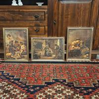 Lotto Di 3 Quadri Stile Rustico