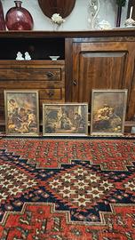 Lotto Di 3 Quadri Stile Rustico