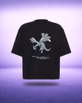 T-shirt nera oversize Lugia - Pokemon