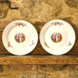 Coppia di piatti decorativi Ceramica Florio Palerm