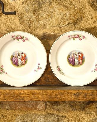Coppia di piatti decorativi Ceramica Florio Palerm